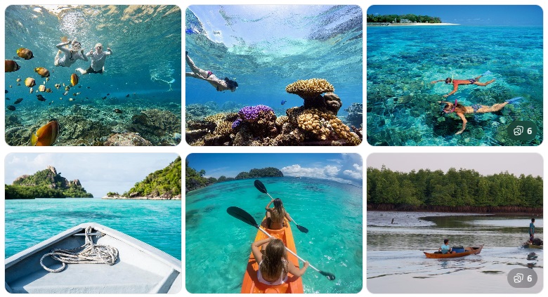 diving and kayak Diving and Canoeing